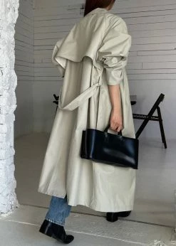 The Frankie Shop CLOTHING Santa Trench Coat - Pale Khaki