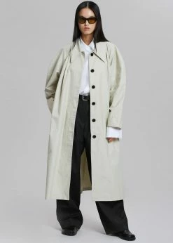 The Frankie Shop CLOTHING Santa Trench Coat - Pale Khaki