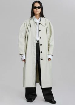 The Frankie Shop CLOTHING Santa Trench Coat - Pale Khaki