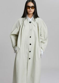 The Frankie Shop CLOTHING Santa Trench Coat - Pale Khaki
