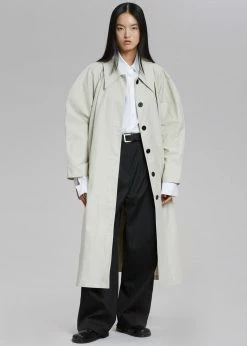 The Frankie Shop CLOTHING Santa Trench Coat - Pale Khaki
