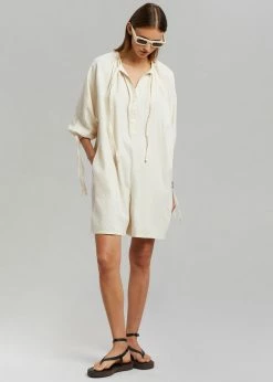 The Plan Sarray Romper - Cream CLOTHING