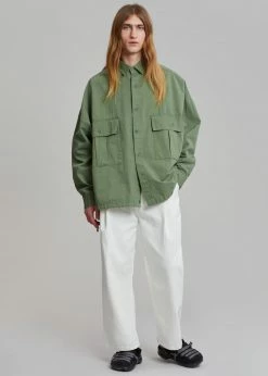 The Frankie Shop Men Seb Cargo Shirt - Army Green