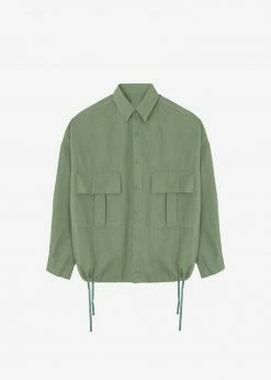 The Frankie Shop Men Seb Cargo Shirt - Army Green
