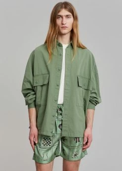 The Frankie Shop Men Seb Cargo Shirt - Army Green