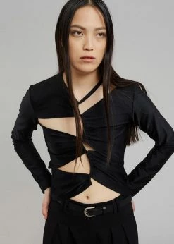 Sid Neigum Cutout Tension Blouse - Black