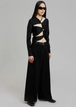 Sid Neigum Cutout Tension Blouse - Black