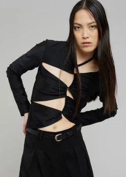 Sid Neigum Cutout Tension Blouse - Black