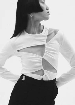 Sid Neigum Tension Cutout Top - Cream CLOTHING