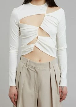 Sid Neigum Tension Cutout Top - Cream CLOTHING