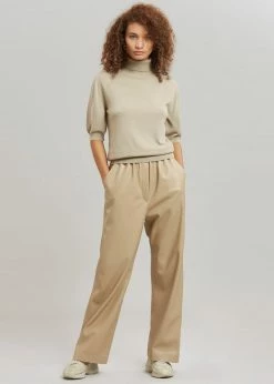 The Frankie Shop Sotto Faux Leather Pants - Beige
