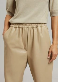 The Frankie Shop Sotto Faux Leather Pants - Beige