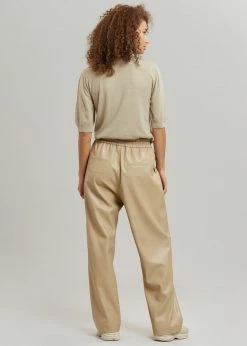 The Frankie Shop Sotto Faux Leather Pants - Beige