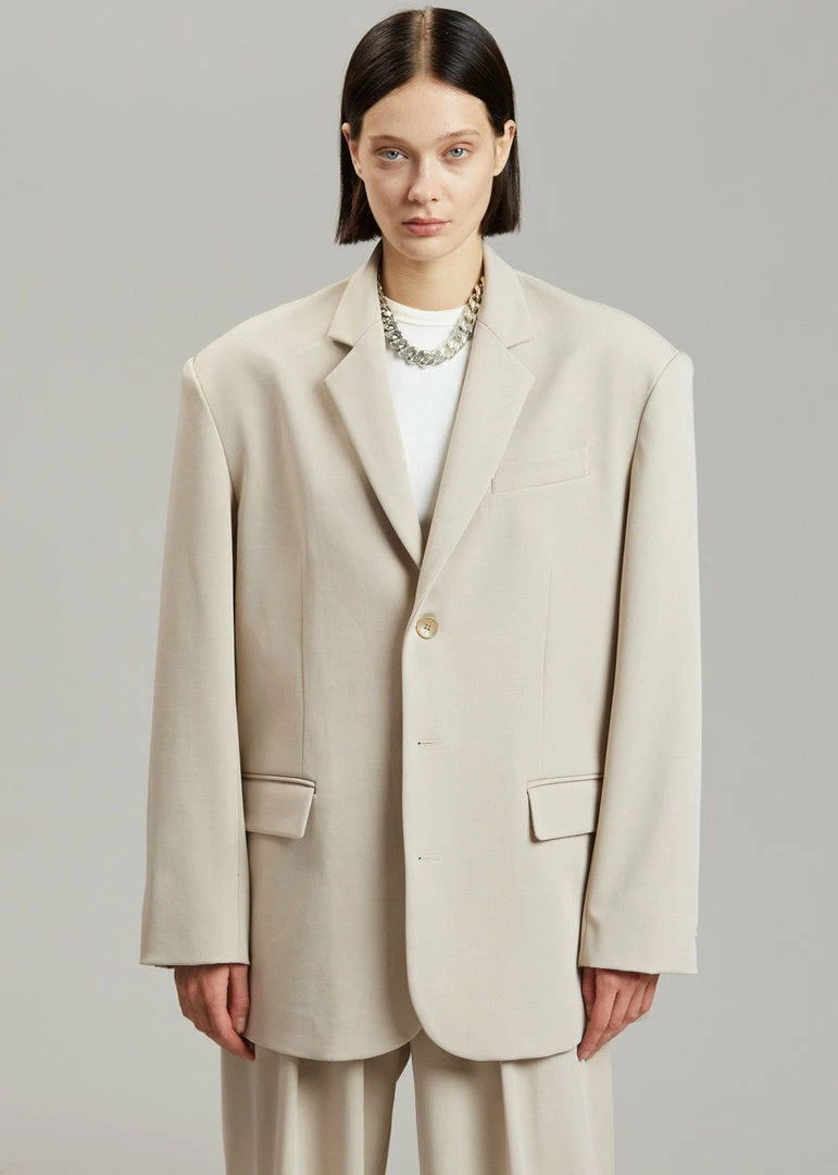 Coupon π€© The Frankie Shop Tansy Oversized Blazer - Beige CLOTHING π― 4 The Frankie Shop Tansy Oversized Blazer - Beige CLOTHING