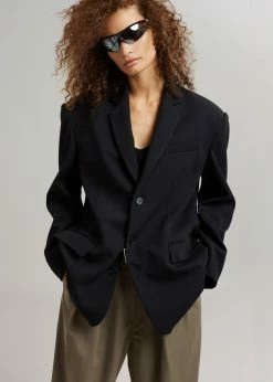 The Frankie Shop Tansy Oversized Blazer - Black