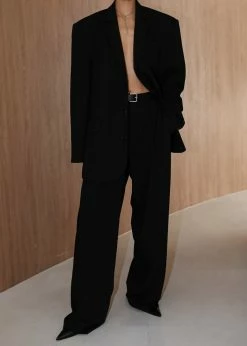 The Frankie Shop Tansy Oversized Blazer - Black