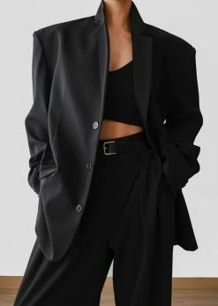 The Frankie Shop Tansy Oversized Blazer - Black