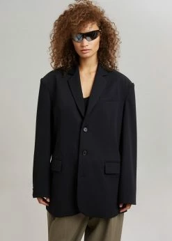 The Frankie Shop Tansy Oversized Blazer - Black