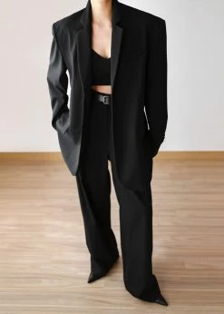 The Frankie Shop Tansy Oversized Blazer - Black