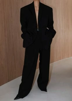 The Frankie Shop Tansy Oversized Blazer - Black