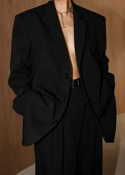 The Frankie Shop Tansy Oversized Blazer - Black