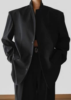 The Frankie Shop Tansy Oversized Blazer - Black