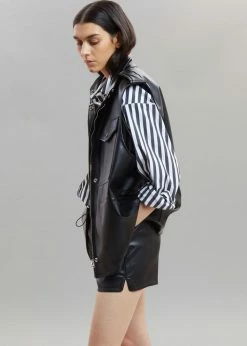 The Frankie Shop Sylvia Striped Oxford Shirt - Faded Black/White