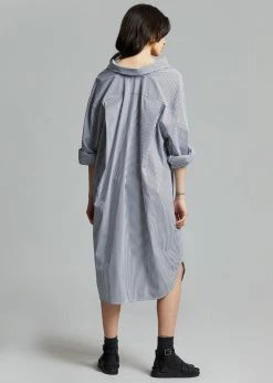 The Frankie Shop CLOTHING Talia Shirt Dress - Black/White Stripe