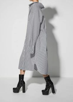 The Frankie Shop CLOTHING Talia Shirt Dress - Black/White Stripe