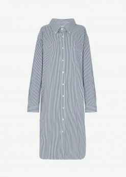 The Frankie Shop CLOTHING Talia Shirt Dress - Black/White Stripe
