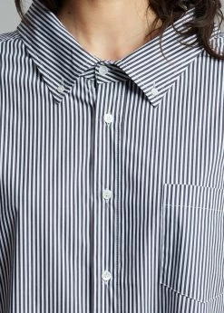 The Frankie Shop CLOTHING Talia Shirt Dress - Black/White Stripe