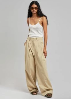 Cheap π The Frankie Shop Tansy Cotton Pants - Camel β€οΈ 11 The Frankie Shop Tansy Cotton Pants - Camel