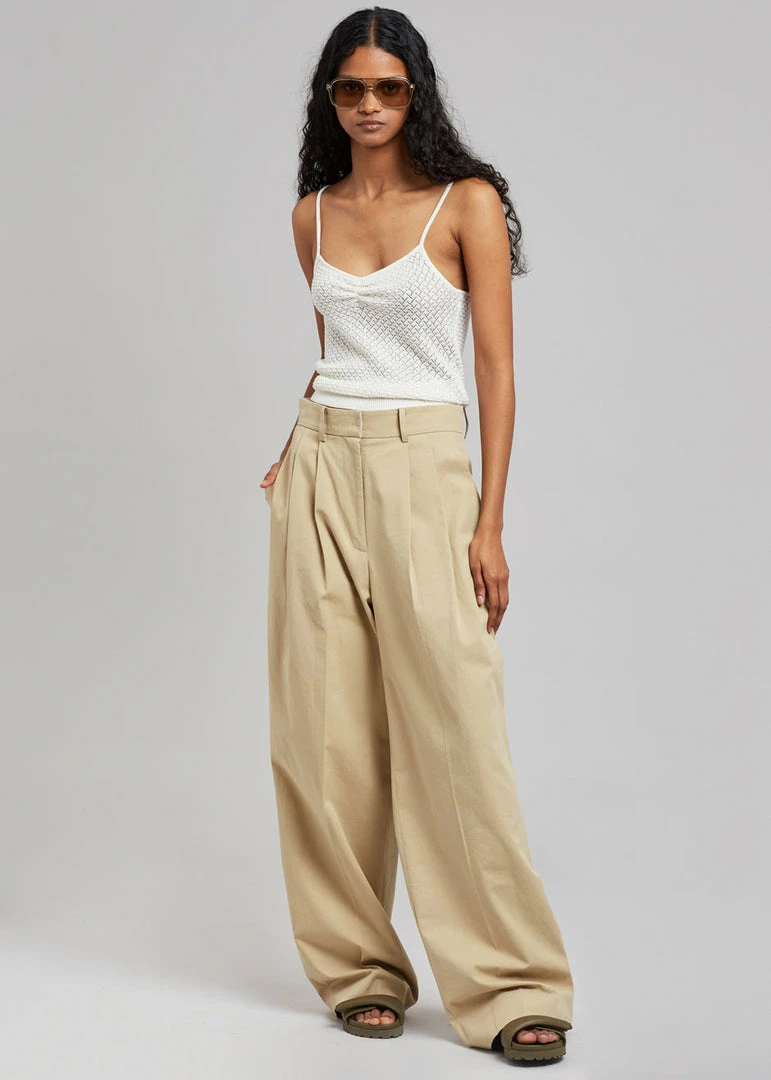 Cheap π The Frankie Shop Tansy Cotton Pants - Camel β€οΈ 5 The Frankie Shop Tansy Cotton Pants - Camel