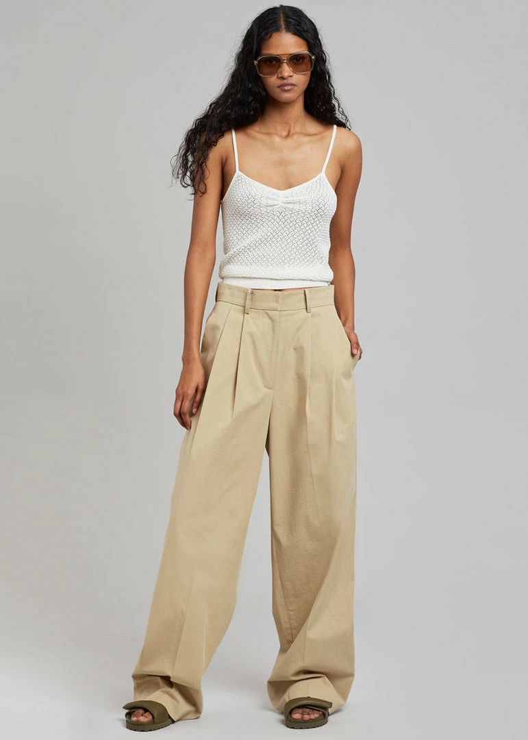 Cheap π The Frankie Shop Tansy Cotton Pants - Camel β€οΈ 1 The Frankie Shop Tansy Cotton Pants - Camel