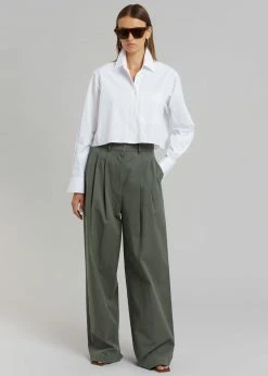 Coupon ๐งจ The Frankie Shop Tansy Cotton Pants - Olive CLOTHING ๐ 9 The Frankie Shop Tansy Cotton Pants - Olive CLOTHING