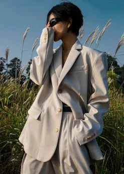 Coupon π€© The Frankie Shop Tansy Oversized Blazer - Beige CLOTHING π― 33 The Frankie Shop Tansy Oversized Blazer - Beige CLOTHING