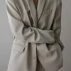 The Frankie Shop Tansy Oversized Blazer - Beige CLOTHING