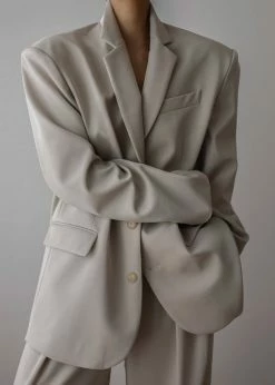 The Frankie Shop Tansy Oversized Blazer - Beige CLOTHING
