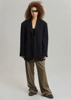 The Frankie Shop Tansy Oversized Blazer - Black