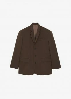 The Frankie Shop CLOTHING Tansy Oversized Blazer - Chocolate