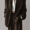 The Frankie Shop CLOTHING Tansy Oversized Blazer - Chocolate