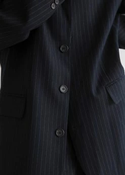 The Frankie Shop CLOTHING Tansy Oversized Blazer - Navy Pinstripe