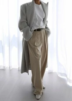 The Frankie Shop Tansy Pleated Trousers - Beige CLOTHING