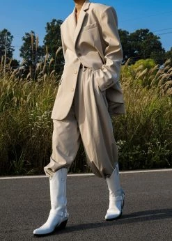 The Frankie Shop Tansy Pleated Trousers - Beige CLOTHING