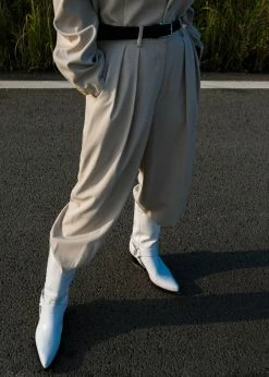 The Frankie Shop Tansy Pleated Trousers - Beige CLOTHING