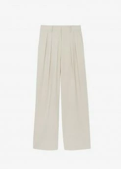 The Frankie Shop Tansy Pleated Trousers - Beige CLOTHING