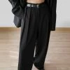 The Frankie Shop Tansy Pleated Trousers - Black