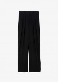 The Frankie Shop Tansy Pleated Trousers - Black