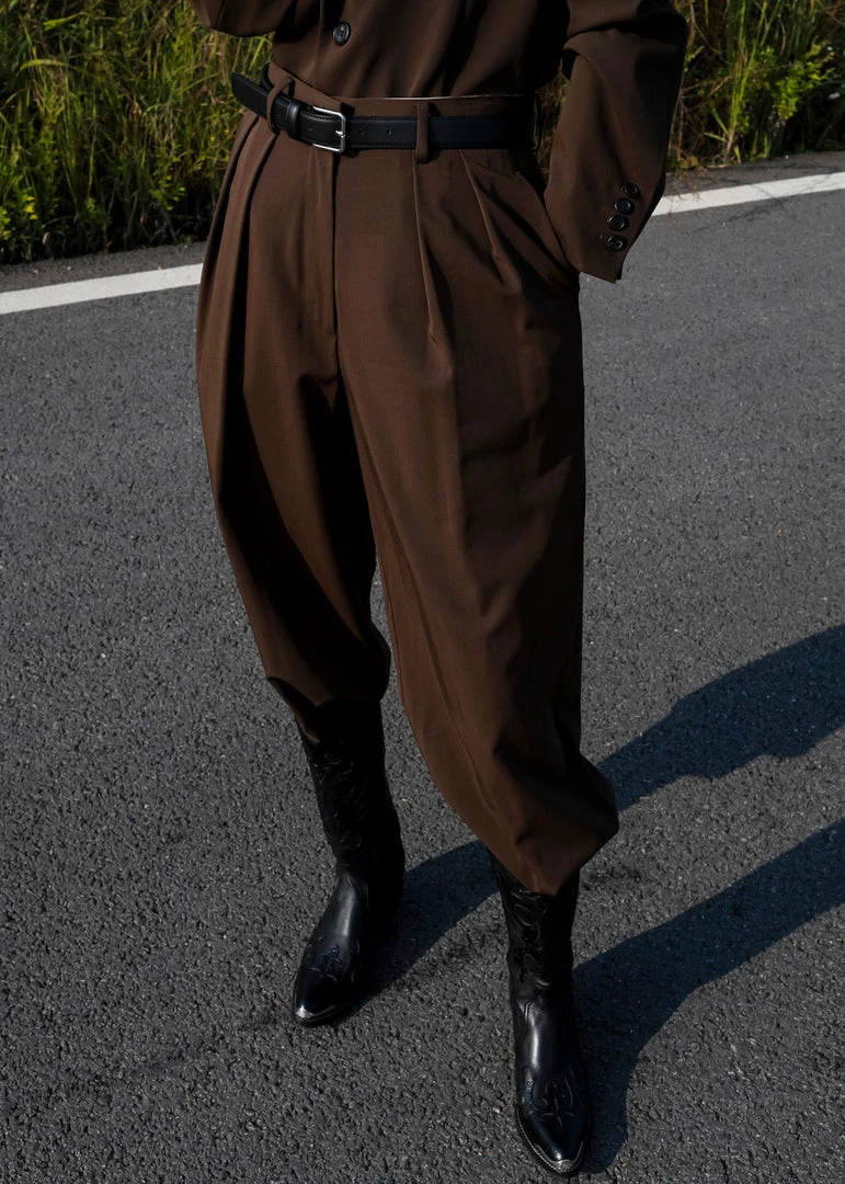 Coupon π The Frankie Shop CLOTHING Tansy Pleated Trousers - Chocolate π 11 The Frankie Shop CLOTHING Tansy Pleated Trousers - Chocolate