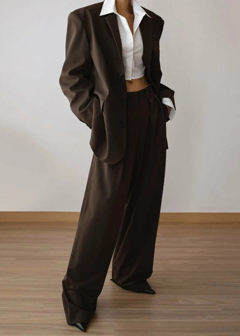 Coupon π The Frankie Shop CLOTHING Tansy Pleated Trousers - Chocolate π 2 The Frankie Shop CLOTHING Tansy Pleated Trousers - Chocolate